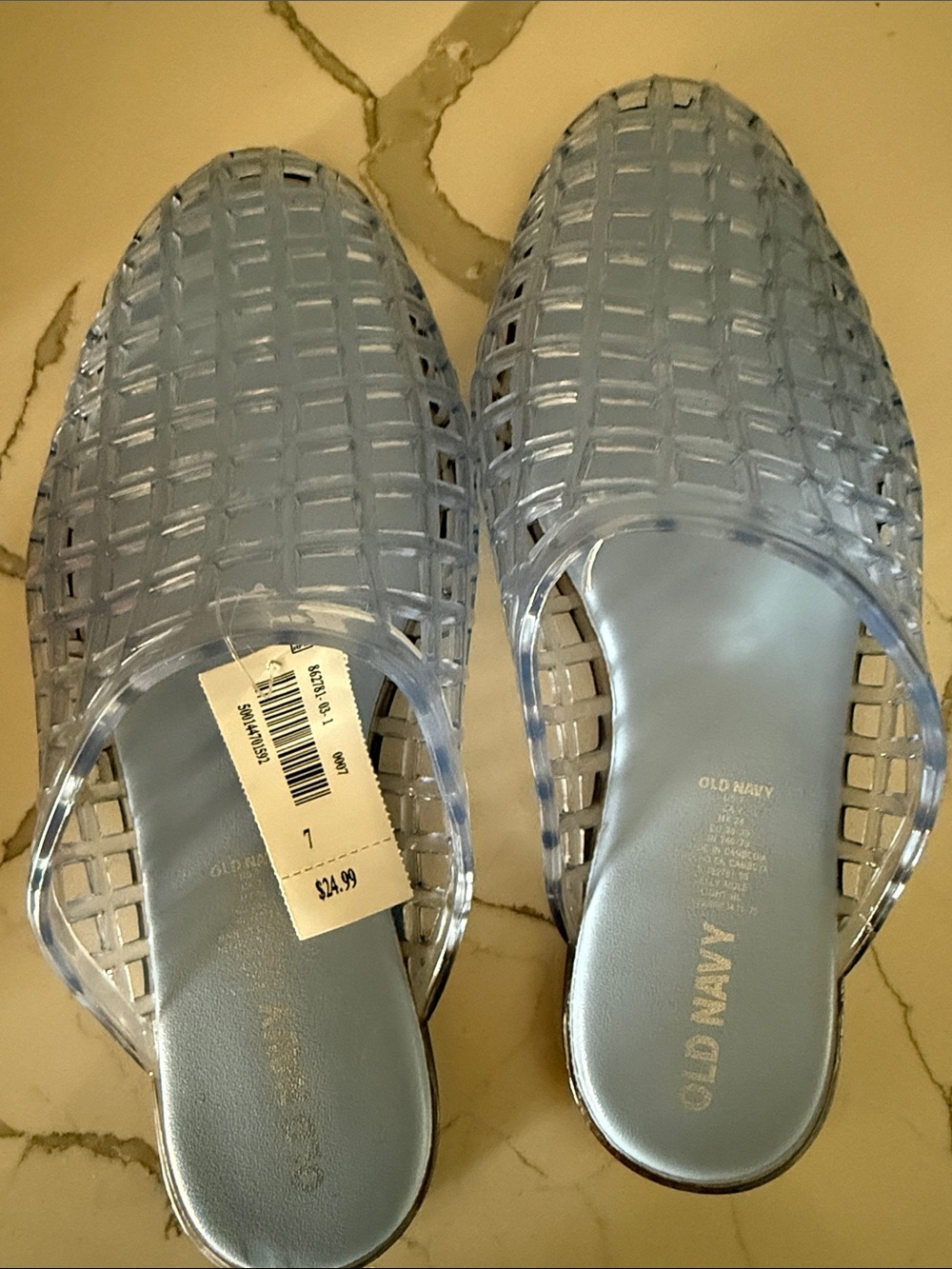 PERFECT FOR SPRING!!Old Navy Light Blue Clear Jelly Slide Mules - Women's